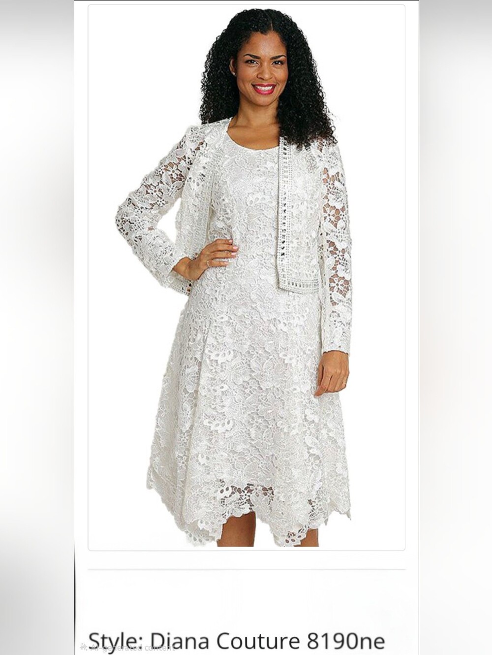 New With Tags Lace Embellished Dress And Jacket in White